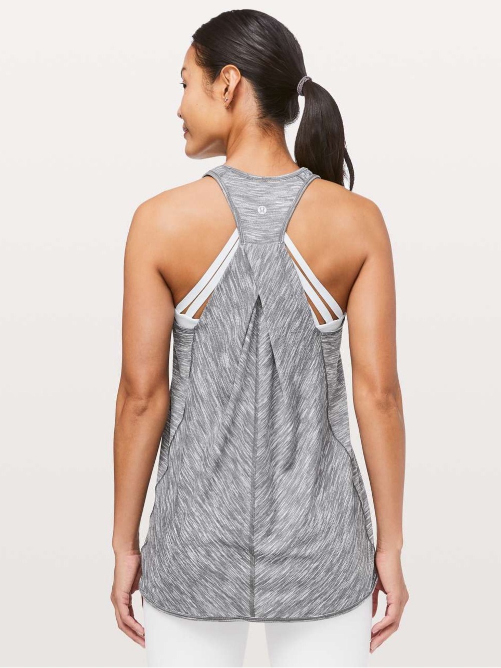 Lululemon Essential Tank Top gray print activewear yoga Pilates gym training 6